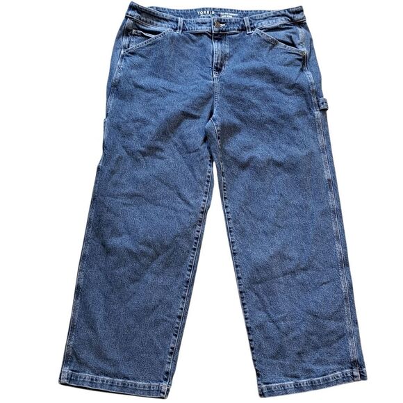 Torrid High Rise Carpenter Classic Denim Feel The Fit Plus Size 18R Coal Mine - Picture 1 of 13